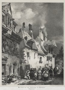 Malebné a romantické cesty ve starověké Francii, Franche-Comté: Pohled na ulici na předměstí Besançonu od Richard Parkes Bonington