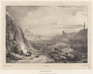 Edinburgh při pohledu z kaple svatého Antonína od Richard Parkes Bonington after Francois Alexandre Pernot