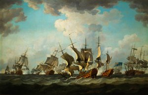 Bitva u kardinálů v roce 1759, kterou namaloval Richard Paton od Richard Paton