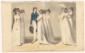 Časopis ženské módy Londýna a Paříže: Ranelagh červenec 1798