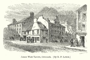 James Watt Tavern, Greenock (rytina) od Richard Principal (after) Leitch