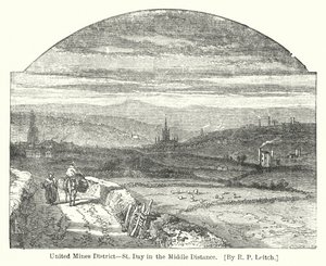 United Mines District, St Day in the Middle Distance (rytina) od Richard Principal (after) Leitch