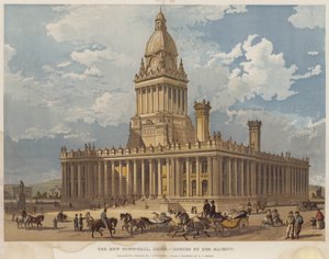 Nová radnice, Leeds, otevřena Jejím Veličenstvem (chromolitho) od Richard Principal Leitch