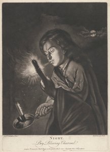 Noc - Chlapec foukající uhlí od Richard Purcell