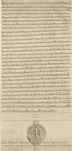 Croxden Abbey - Zakládací listina: rytina od Richard Rawlinson