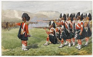 93. Sutherland Highlanders v bitvě u Balaclavy 25. října 1854: The Thin Red Line, 1854 (wc na papíře)