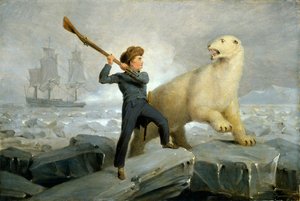 Nelson a medvěd, asi 1806 (olej na dubové desce) od Richard Westall