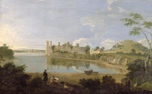Hrad Caernarvon, cca 1745-50 (olej na plátně) od Richard Wilson