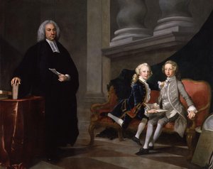 Francis Ayscough s princem z Walesu (pozdějším králem Jiřím III.) a Edwardem Augustem, vévodou z Yorku a Albany (!)