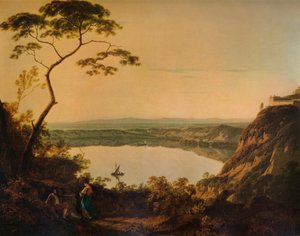 Jezero Nemi, c1761, 1938 od Richard Wilson