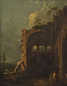 Maecenasova vila Tivoli, kolem roku 1765 (olej na plátně) od Richard Wilson