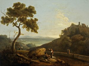 Chrám Sybily a Campagna, Tivoli, Itálie (olej na plátně) od Richard Wilson