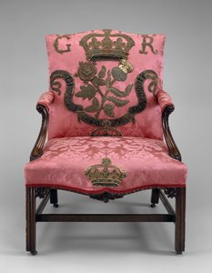 Křeslo, cca 1750 (mahagon a čalounění) od Richard and Elwick Edward (attr. to) Wright