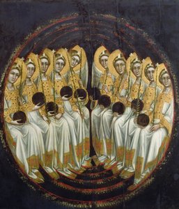 Sedící andělé s koulemi v rukou, kolem 1348-54