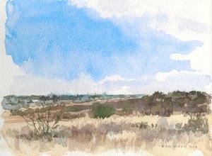 Zima v prérii, 2014 (akvarel na papíře) od Rob Wood