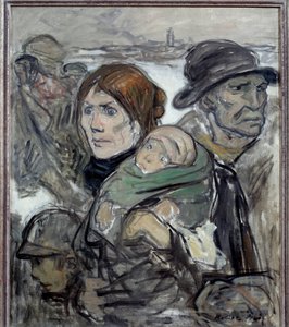 Der Exodus: Familie von Einwanderern auf den Straßen