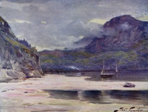 Barmouth Bridge (barevný lito) od Robert (after) Fowler