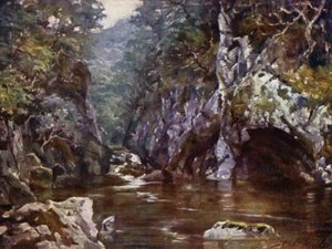 Fairy Glen, Bettws-y-Coed (barva lito) od Robert (after) Fowler