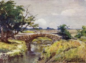 Starý římský most u Swansea (barevná litografie)