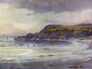 Letní večer, Anglesey Coast (barevné lito) od Robert (after) Fowler