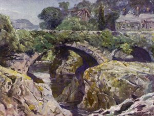 Starý most, Bettws-y-Coed (barva lito) od Robert (after) Fowler