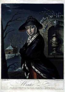 Winter, ryl C. Corbutt (Richard Purcell) (fl.1746-66), pub. od Roberta Sayera, kolem 1760 (mezzotintová rytina) (viz také 125558 a 125560-62) od Robert (after) Pyle
