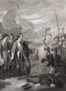 Oliver Cromwell potlačující vzpouru v Burfordu. (tisk)