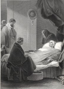 Smrt kardinála Wolseyho, vyryla A.H. Payne (litho)