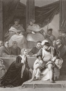 Proces o svatbě Jindřicha VIII., vyryl A.H. Payne (litho)