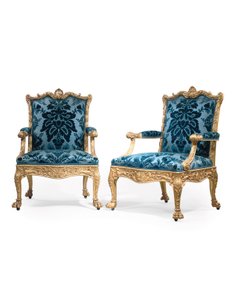 Pár zlacených křesel George III od Robert Adam