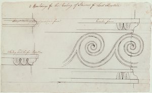 Návrh lišt na schodišti, Headfort House, 1772 (pero a černá tuš na papíře) od Robert Adam