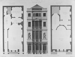 Elevace of the British Coffee House, vyrytý Robert Blyth, 1778 od Robert Adam
