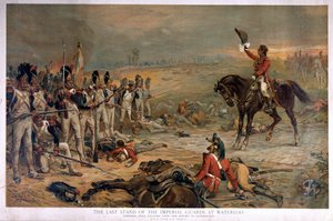 Poslední vzdor imperiálních gard u Waterloo, generál Hill vyzývající nepřítele, aby se vzdal