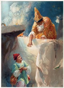 Aladdin a kouzelník, ilustrace z 