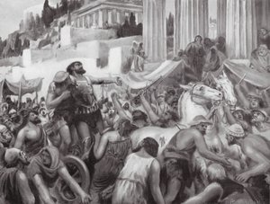 Umělý trik Peisistrata (litografie) od Robert Ambrose Dudley