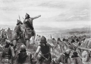 Nájezd Šamši-Adada III. na břeh "Velkého moře" (litografie) od Robert Ambrose Dudley