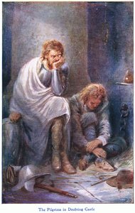 The Pilgrims in Doubting Castle, od The Pilgrims Progress vydané Johnem F. Shawem & Co, kolem 1900 (barevné lito) od Robert Ambrose Dudley
