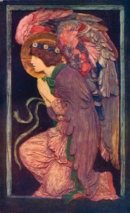 An Angel Adoring`, barevný sádrový reliéf od Roberta Anninga Bella, c1901 1901-1902. od Robert Anning Bell