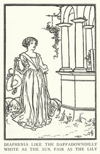 Diafénie jako narcis, bílá jako slunce, krásná jako lilie (litho) od Robert Anning Bell