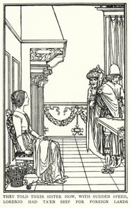 Ilustrace pro básně Johna Keatse: Isabella aneb The Pot of Basil (litho) od Robert Anning Bell