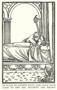 Ilustrace k básním Johna Keatse: Předvečer svaté Anežky (litho) od Robert Anning Bell