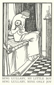 Zpívej ukolébavku, můj malý chlapče, zpívej ukolébavku, moje jediná radost (litho) od Robert Anning Bell