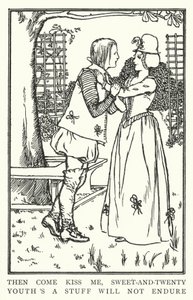 Pak mě pojď polib, sladká dvacítka, mládí to nevydrží (litho) od Robert Anning Bell