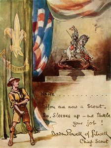 Design pro zápisovou kartu skautů, 1944. od Robert Baden-Powell