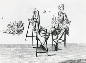 Rustikální ekonomika, bavlna, z encyklopedie Denis Diderot 1713-84 rytina bw detail fotografie 164438 od Robert Benard
