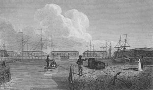 Londýnské doky, Wapping (rytina)
