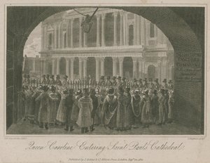 Královna Caroline vchází do katedrály svatého Pavla od Robert Blemell Schnebbelie