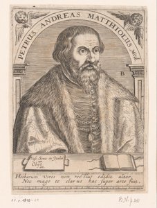 Portrét Pietra Andrea Mattioliho Peter Andrew Matthews Med. (název na objektu) Série portrétů učenců patnáctého a šestnáctého století (název série)