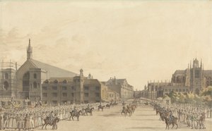 Westminster, během soudu královny Caroline od Robert Bremmel Schnebbelie