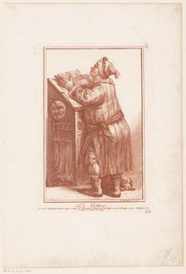 Muž čte za pultem Přednáška (název o objektu) Figurální studie (název série) Exercises d
